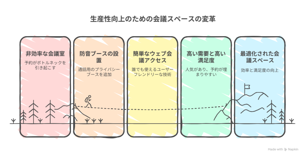ワークブースの導入図解イラスト
